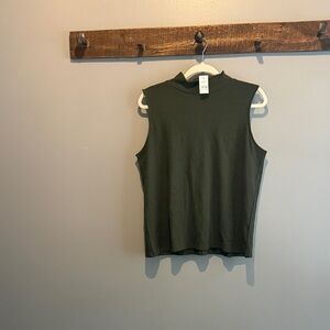 LOFT Dark Green Sleeveless Tank Top